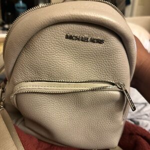 Michael Kors Cream Pebbled Leather Backpack